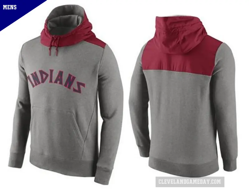 Men's Cleveland Guardians Gray Cooperstown Collection Hybrid Pullover Hoodie