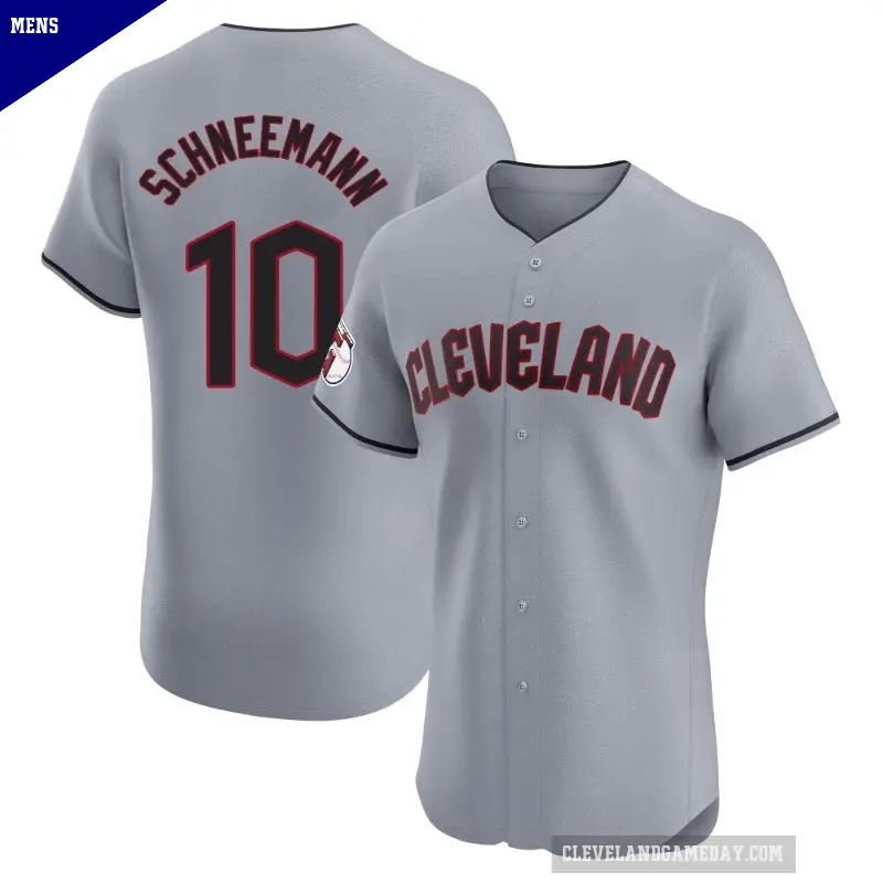 Men's No.10 Daniel Schneemann Cleveland Guardians Gray Elite Road Jersey