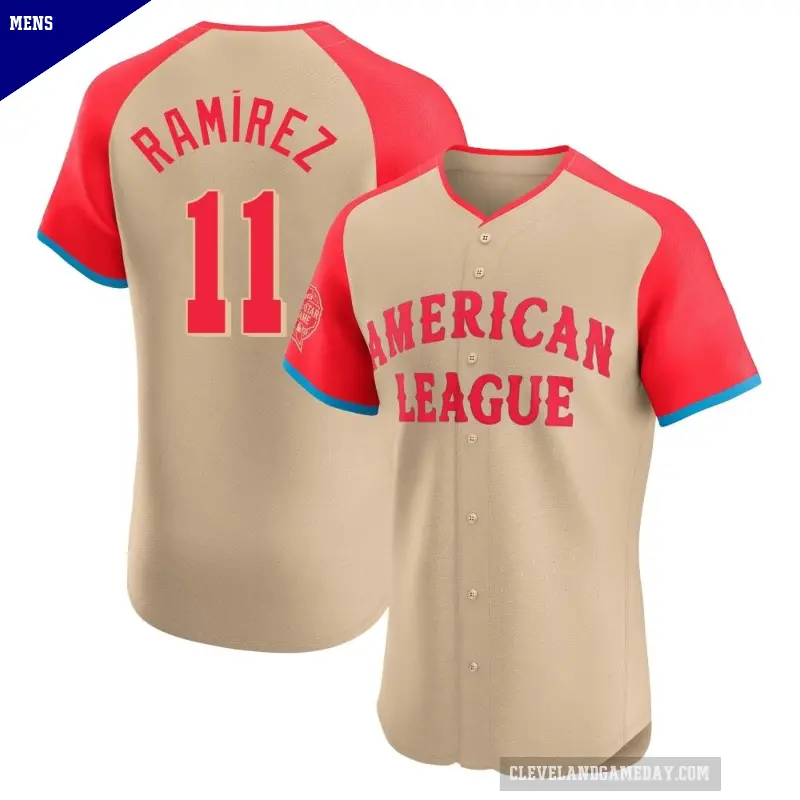 Men's No.11 Jose Ramirez Cleveland Guardians Cream Elite American League 2024 All-Star Game Jersey