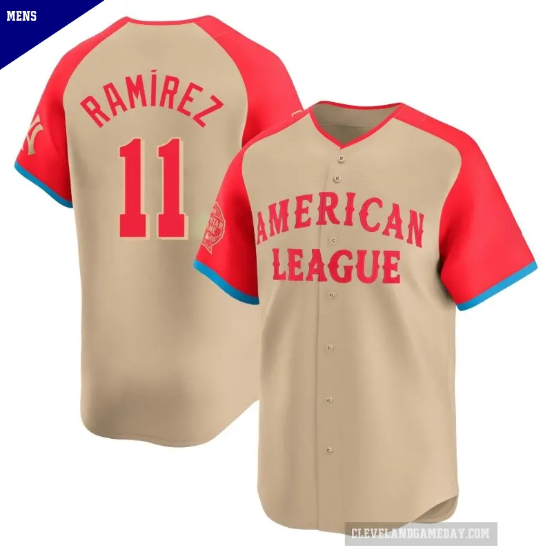 Men's No.11 Jose Ramirez Cleveland Guardians Cream Limited American League 2024 All-Star Game Jersey