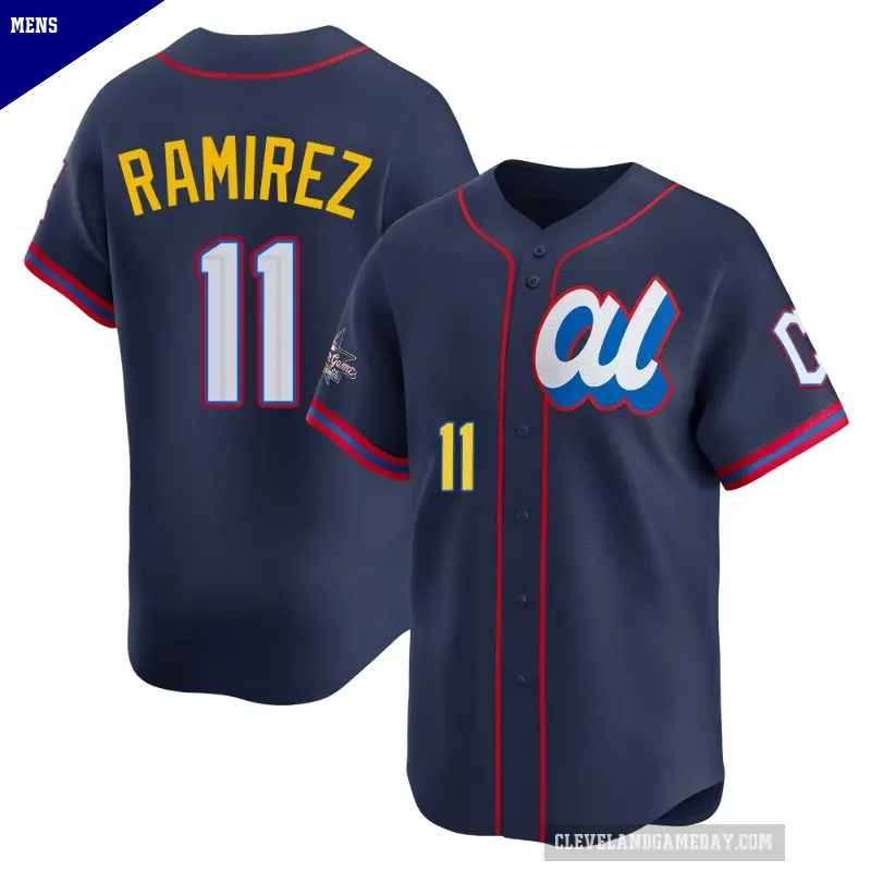 Men's No.11 Jose Ramirez Cleveland Guardians Navy Limited American League 2025 All-Star Edition Jersey