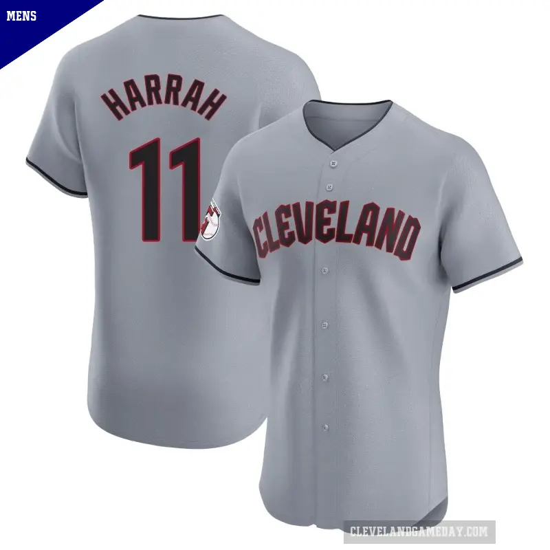 Men's No.11 Toby Harrah Cleveland Guardians Gray Elite Road Jersey