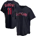 Men's No.11 Toby Harrah Cleveland Guardians Navy Replica Alternate Jersey