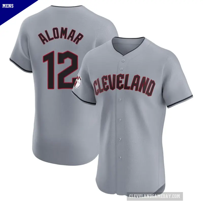 Men's No.12 Roberto Alomar Cleveland Guardians Gray Elite Road Jersey