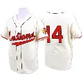 Men's No.14 Larry Doby Cleveland Guardians Cream Replica 1948 Throwback Jersey