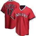 Men's No.17 Bob Ojeda Cleveland Guardians Red Replica Road Cooperstown Collection Jersey
