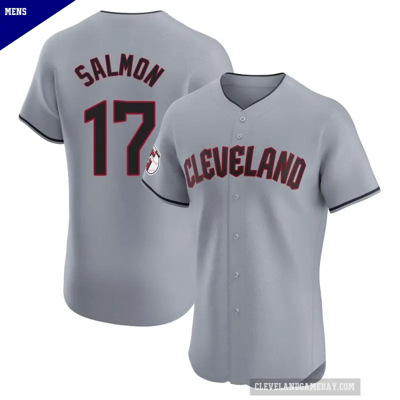 Men's No.17 Chico Salmon Cleveland Guardians Gray Elite Road Jersey