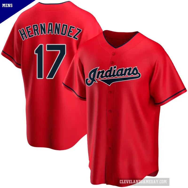 Men's No.17 Keith Hernandez Cleveland Guardians Red Replica Alternate Jersey