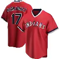 Men's No.17 Keith Hernandez Cleveland Guardians Red Replica Road Cooperstown Collection Jersey