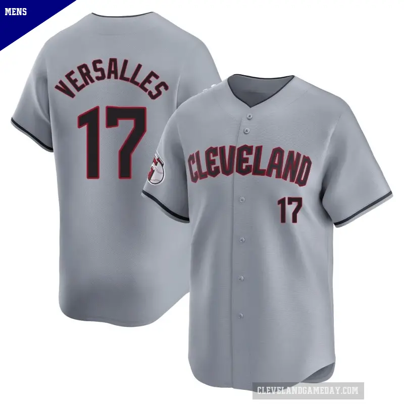 Men's No.17 Zoilo Versalles Cleveland Guardians Gray Limited Road Jersey