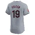 Men's No.19 Bob Feller Cleveland Guardians Gray Elite Road Jersey