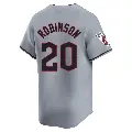 Men's No.20 Eddie Robinson Cleveland Guardians Gray Limited Road Jersey