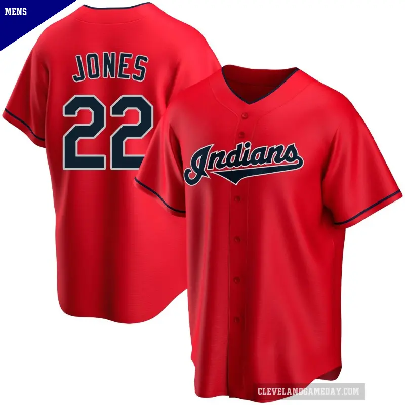 Men's No.22 Nolan Jones Cleveland Guardians Red Replica Alternate Jersey