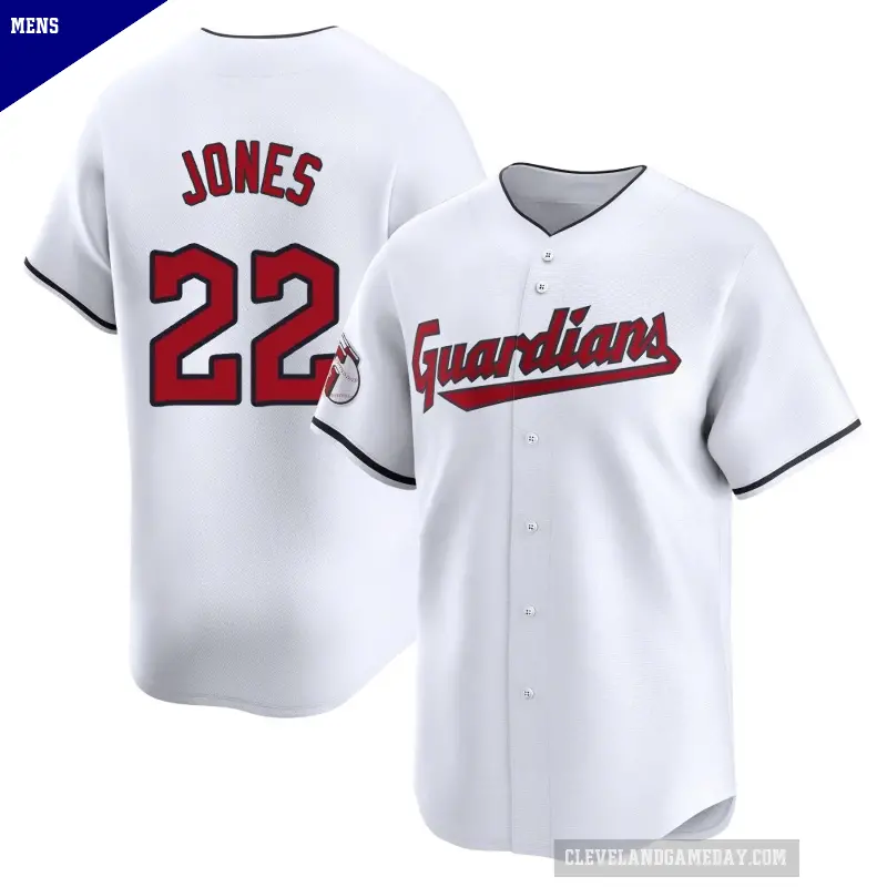 Men's No.22 Nolan Jones Cleveland Guardians White Limited Home Jersey