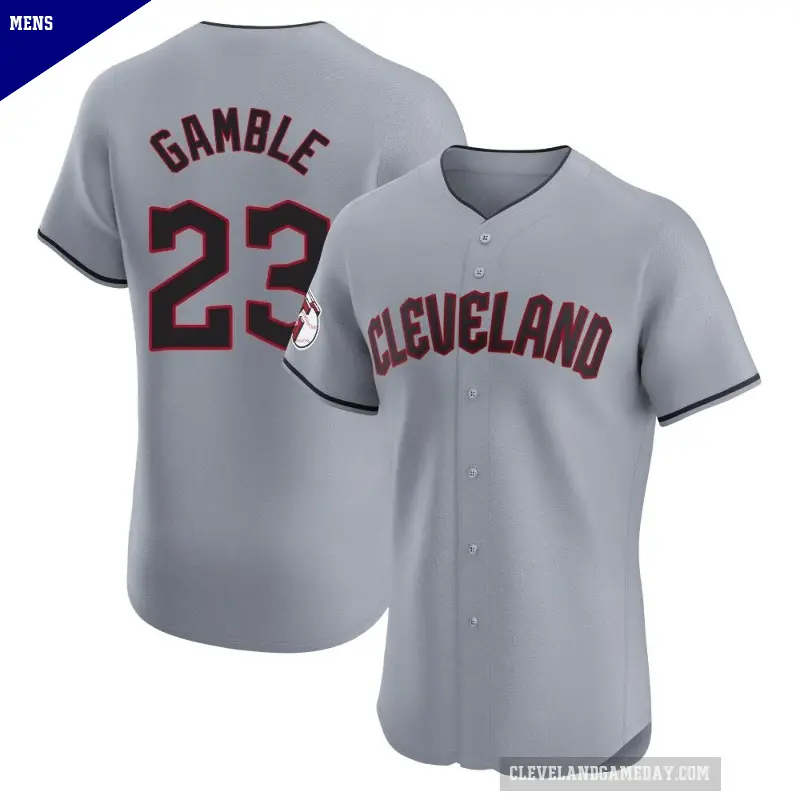 Men's No.23 Oscar Gamble Cleveland Guardians Gray Elite Road Jersey