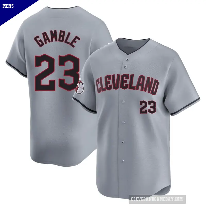 Men's No.23 Oscar Gamble Cleveland Guardians Gray Limited Road Jersey