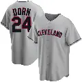 Men's No.24 Roger Dorn Cleveland Guardians Gray Replica Road Jersey