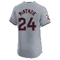 Men's No.24 Triston McKenzie Cleveland Guardians Gray Elite Road Jersey