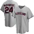 Men's No.24 Triston McKenzie Cleveland Guardians Gray Replica Road Jersey