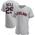 Men's No.25 Buddy Bell Cleveland Guardians Gray Authentic Road Jersey