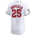 Men's No.25 Vic Davalillo Cleveland Guardians White Elite Home Jersey