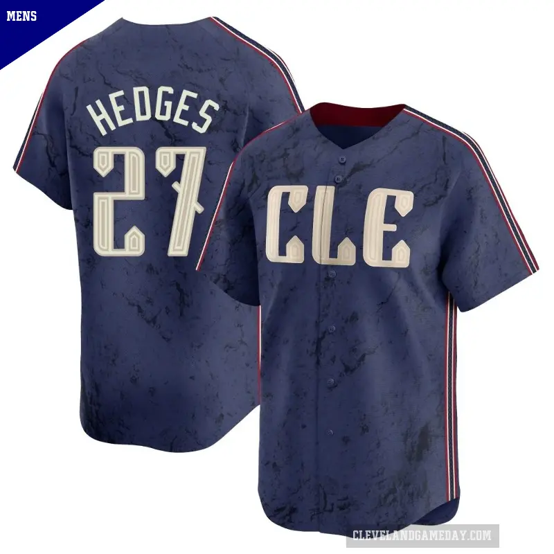 Men's No.27 Austin Hedges Cleveland Guardians Navy Limited 2024 City Connect Jersey