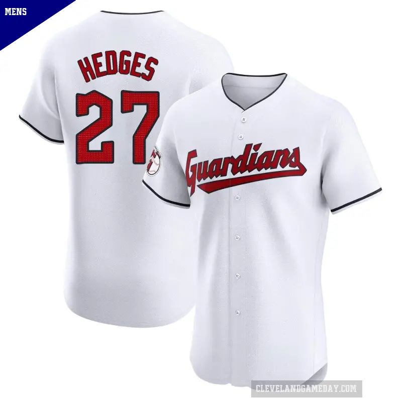 Men's No.27 Austin Hedges Cleveland Guardians White Elite Home Jersey
