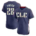 Men's No.28 Vada Pinson Cleveland Guardians Navy Elite 2024 City Connect Jersey