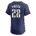 Men's No.28 Vada Pinson Cleveland Guardians Navy Elite 2024 City Connect Jersey