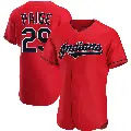 Men's No.29 Satchel Paige Cleveland Guardians Red Authentic Alternate Jersey