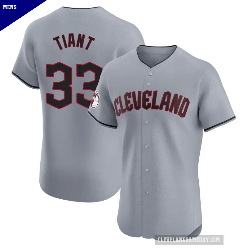 Men's No.33 Luis Tiant Cleveland Guardians Gray Elite Road Jersey