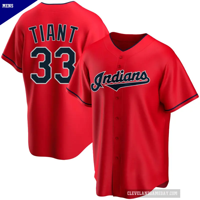Men's No.33 Luis Tiant Cleveland Guardians Red Replica Alternate Jersey
