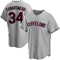 Men's No.34 Joe Charboneau Cleveland Guardians Gray Replica Road Jersey