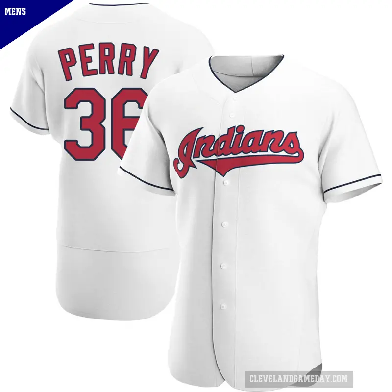 Men's No.36 Gaylord Perry Cleveland Guardians White Authentic Home Jersey