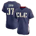 Men's No.37 Tommy John Cleveland Guardians Navy Elite 2024 City Connect Jersey