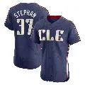 Men's No.37 Trevor Stephan Cleveland Guardians Navy Elite 2024 City Connect Jersey