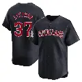 Men's No.37 Trevor Stephan Cleveland Guardians Navy Limited Alternate Jersey