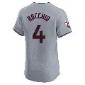 Men's No.4 Brayan Rocchio Cleveland Guardians Gray Elite Road Jersey