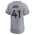 Men's No.41 Charles Nagy Cleveland Guardians Gray Elite Road Jersey