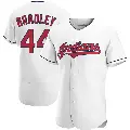 Men's No.44 Bobby Bradley Cleveland Guardians White Authentic Home Jersey