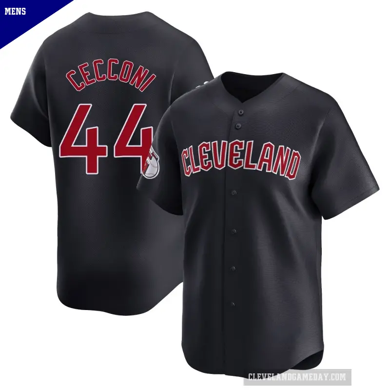 Men's No.44 Slade Cecconi Cleveland Guardians Navy Limited Alternate Jersey