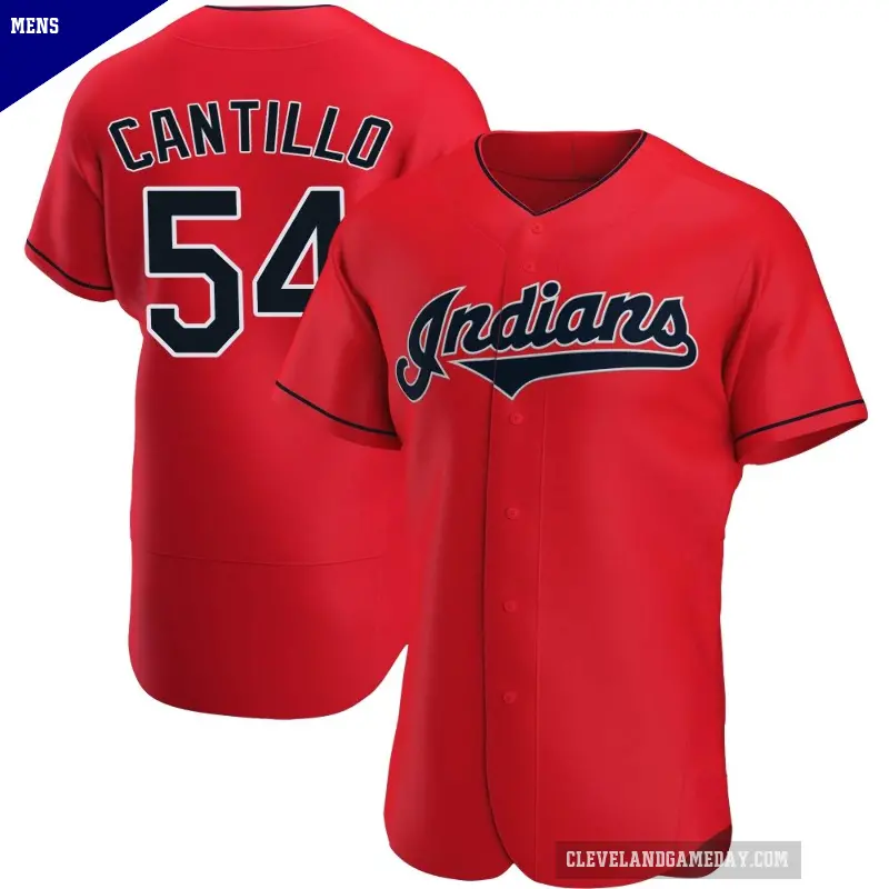 Men's No.54 Joey Cantillo Cleveland Guardians Red Authentic Alternate Jersey