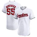 Men's No.55 Orel Hershiser Cleveland Guardians White Elite Home Jersey