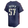 Men's No.57 Shane Bieber Cleveland Guardians Navy Limited 2024 City Connect Jersey