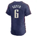 Men's No.6 Brandon Guyer Cleveland Guardians Navy Elite 2024 City Connect Jersey