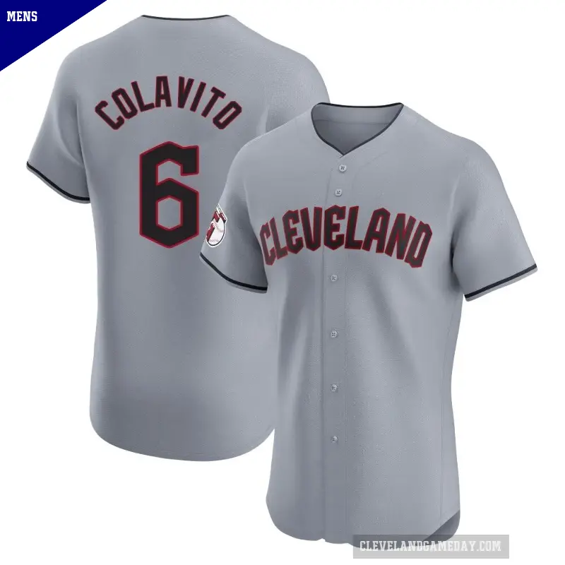Men's No.6 Rocky Colavito Cleveland Guardians Gray Elite Road Jersey