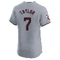 Men's No.7 Jake Taylor Cleveland Guardians Gray Elite Road Jersey