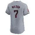 Men's No.7 Will Wilson Cleveland Guardians Gray Elite Road Jersey
