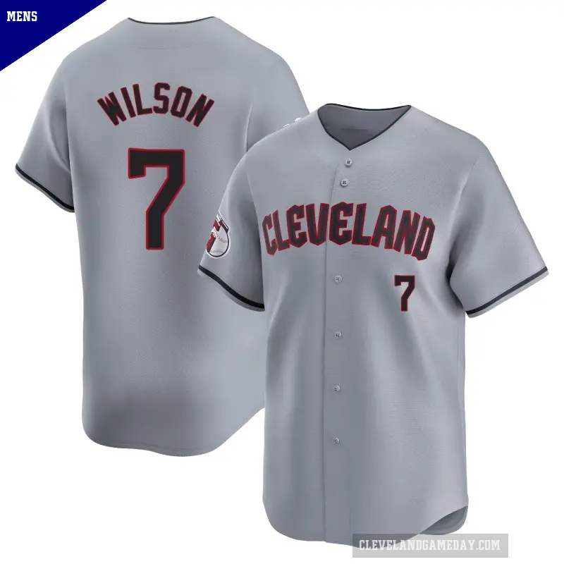 Men's No.7 Will Wilson Cleveland Guardians Gray Limited Road Jersey