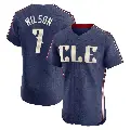 Men's No.7 Will Wilson Cleveland Guardians Navy Elite 2024 City Connect Jersey